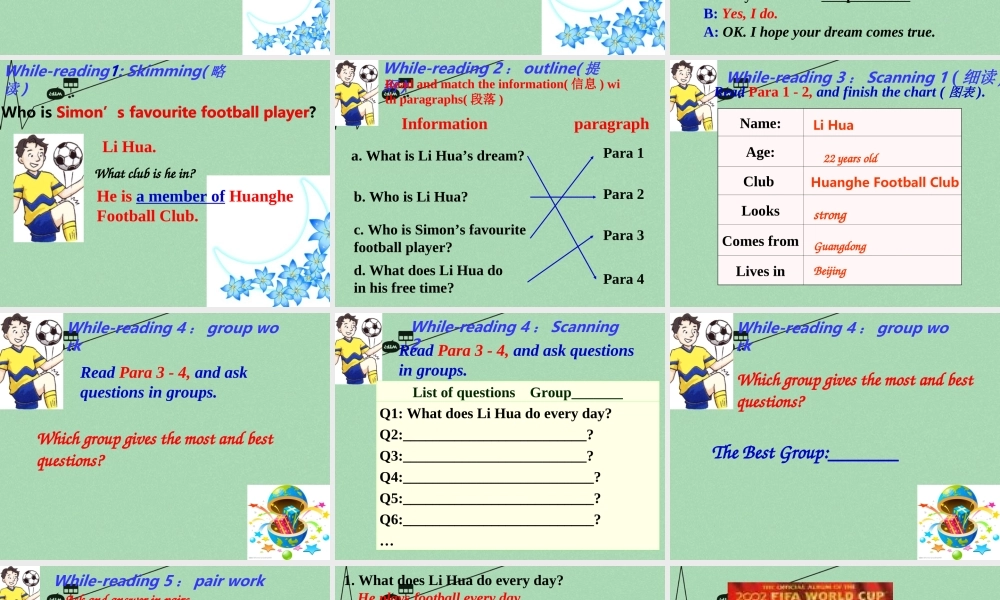 江苏省仪征市月塘中学七年级英语上册 Unit 2 Let's play sports reading 1课件 .ppt