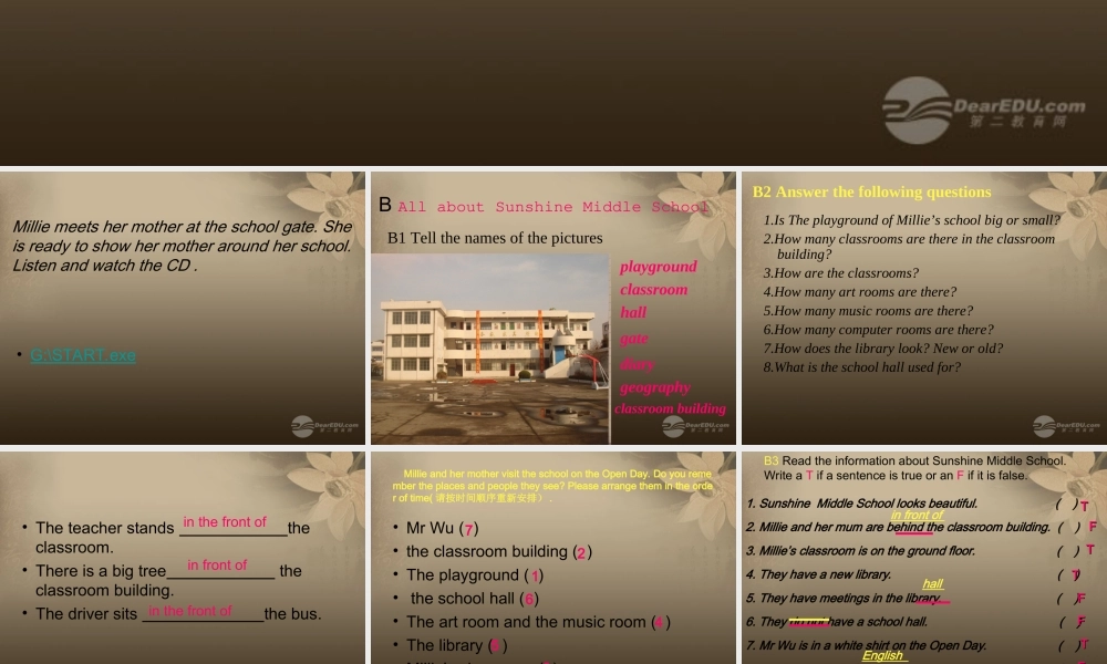 江苏省宜兴市屺亭中学七年级英语上册 7A Unit 3 Welcome to our school Reading课件 .ppt