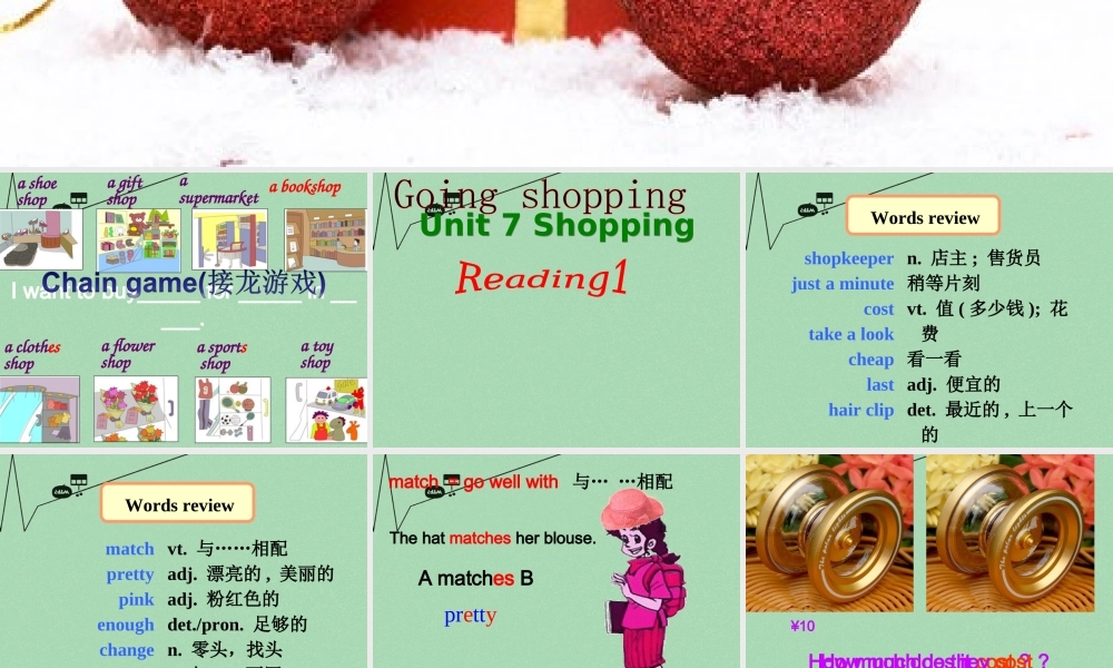 江苏省仪征市月塘中学七年级英语上册 Unit 7 Shopping Reading 1课件 .ppt