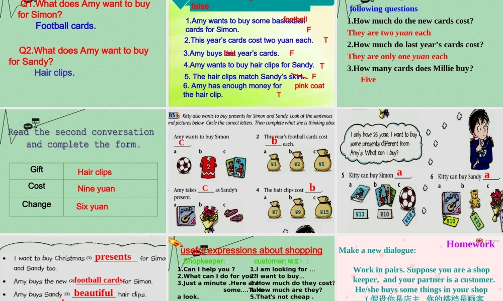 江苏省仪征市月塘中学七年级英语上册 Unit 7 Shopping Reading 1课件 .ppt