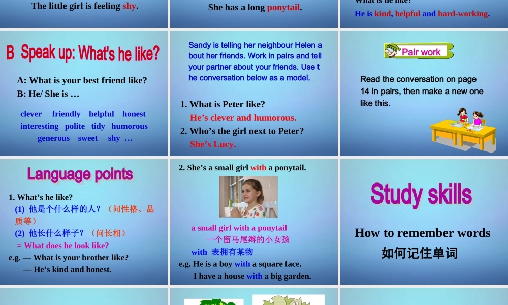 江苏省永丰初级中学八年级英语上册 Unit 1 Friends Integrated skills B & Study skills课件.ppt