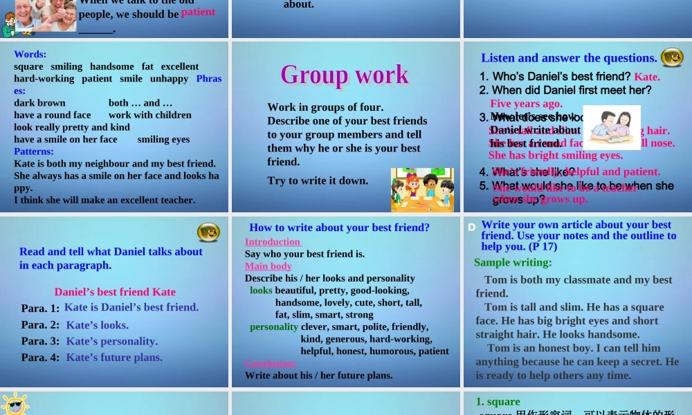 江苏省永丰初级中学八年级英语上册 Unit 1 Friends Task课件2.ppt