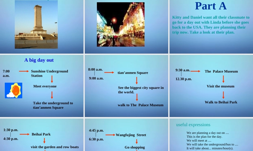 江苏省永丰初级中学八年级英语上册 Unit 3 A day out task课件1.ppt