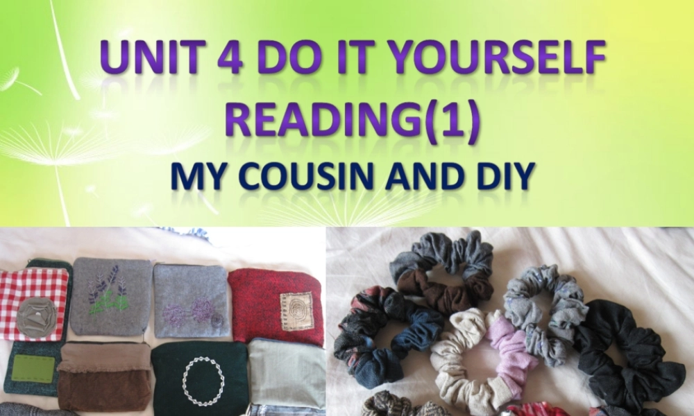 江苏省永丰初级中学八年级英语上册 Unit 4 Do it yourself课件.ppt