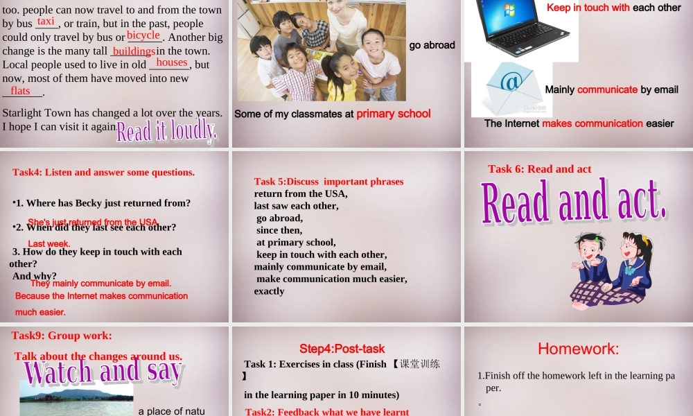 江苏省永丰初级中学八年级英语下册 Unit 1 Past and Present Integrated skills课件 .ppt