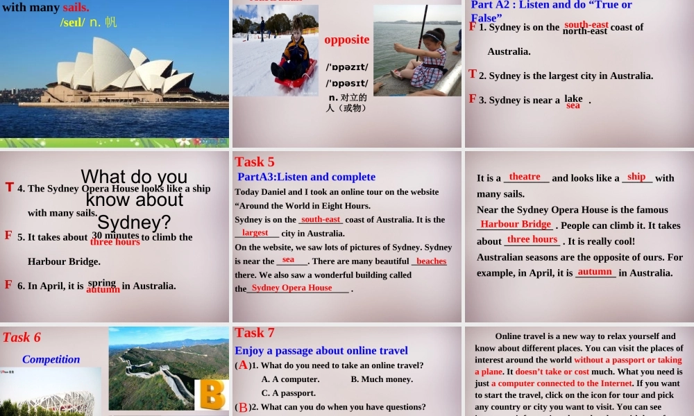 江苏省永丰初级中学八年级英语下册 Unit 3 Online tours Integrated skills课件 .ppt