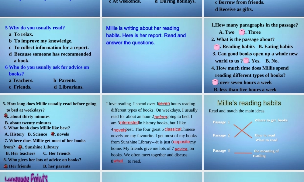 江苏省永丰初级中学八年级英语下册 Unit 4 A good read Task课件 .ppt