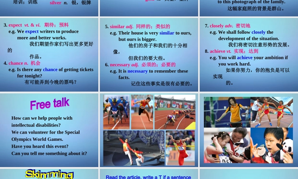 江苏省永丰初级中学八年级英语下册 Unit 6 Sunshine for all Reading I课件 .ppt