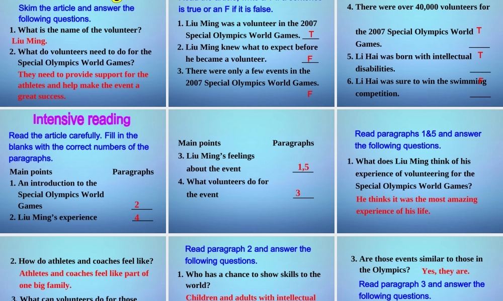 江苏省永丰初级中学八年级英语下册 Unit 6 Sunshine for all Reading I课件 .ppt