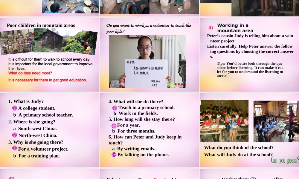 江苏省永丰初级中学八年级英语下册 Unit 6 Sunshine for all Integrated skills课件 .ppt