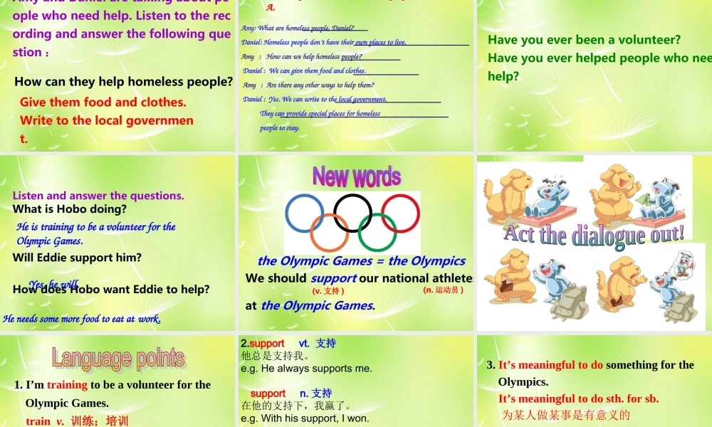 江苏省永丰初级中学八年级英语下册 Unit 6 Sunshine for all welcome课件 .ppt