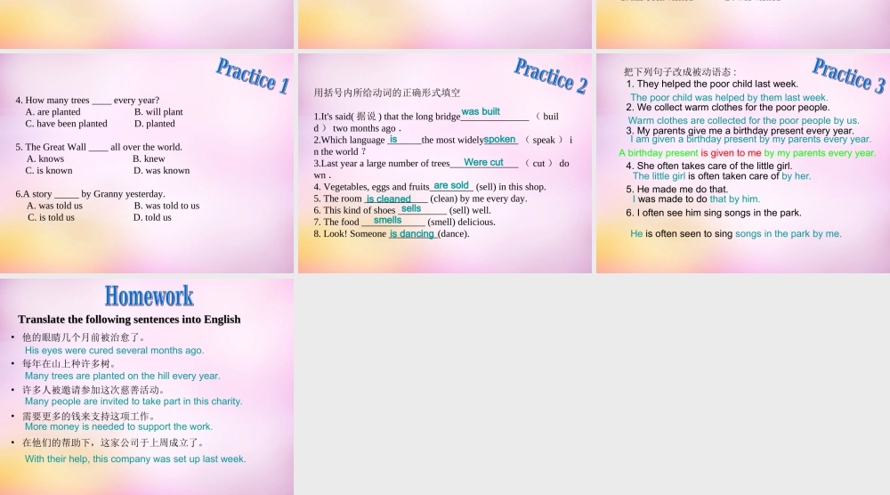 江苏省永丰初级中学八年级英语下册 Unit 7 International Charities Grammar 2课件 .ppt