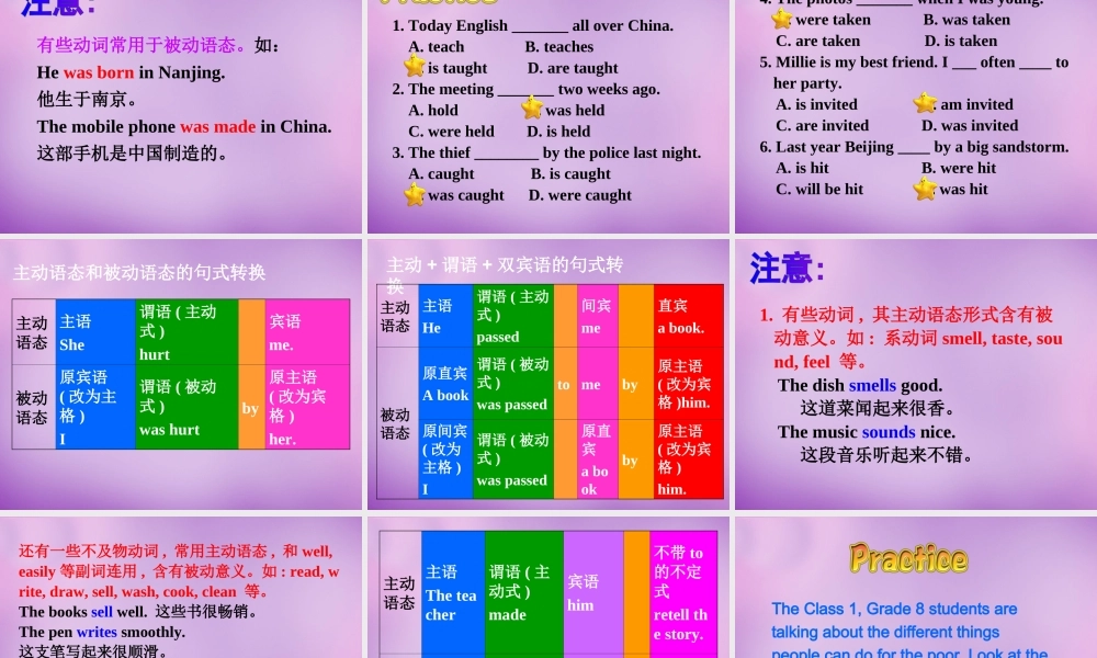 江苏省永丰初级中学八年级英语下册 Unit 7 International Charities grammar课件2 .ppt