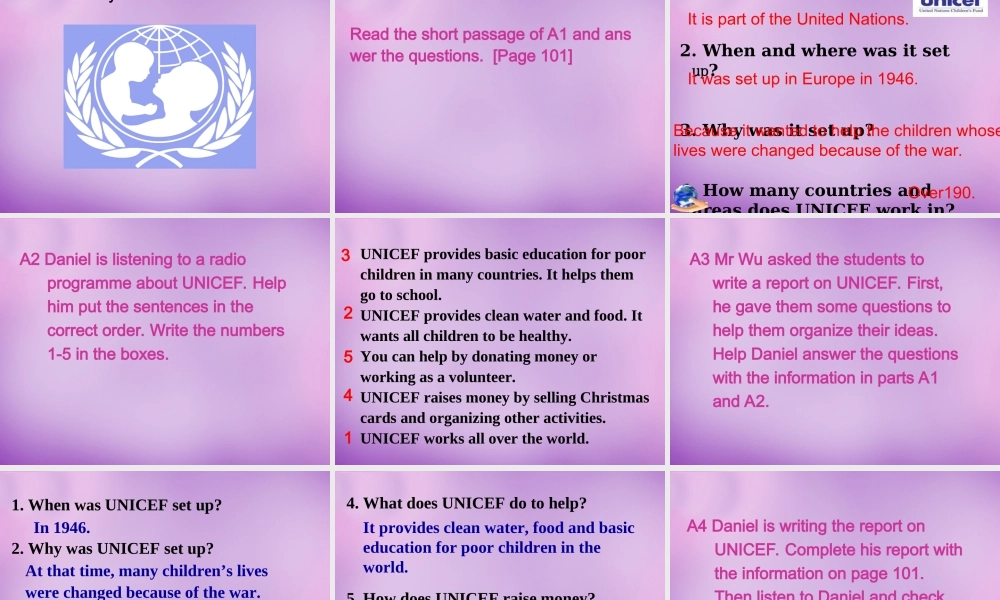 江苏省永丰初级中学八年级英语下册 Unit 7 International Charities Integrated skills课件2 .ppt