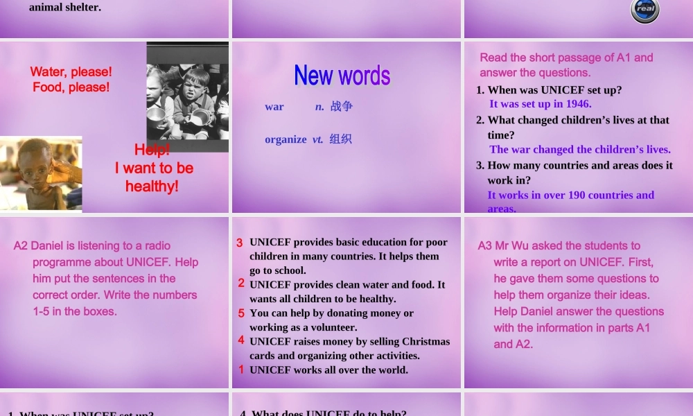 江苏省永丰初级中学八年级英语下册 Unit 7 International Charities Integrated skills课件3 .ppt