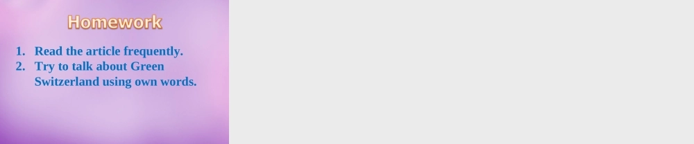 江苏省永丰初级中学八年级英语下册 Unit 8 A green world Green Switzerland课件 .ppt