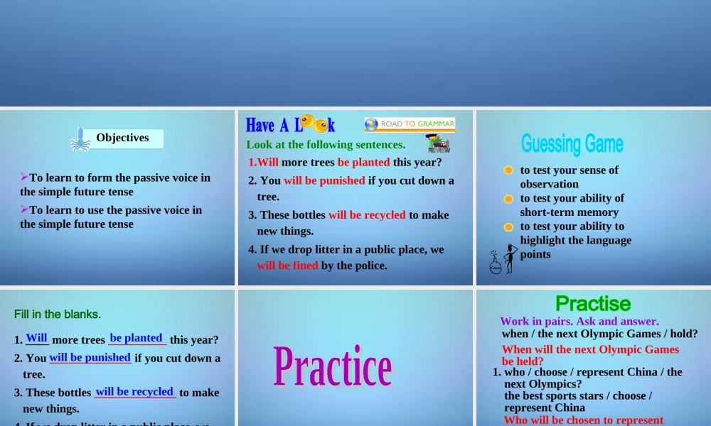 江苏省永丰初级中学八年级英语下册 Unit 8 A green world grammar课件1 .ppt