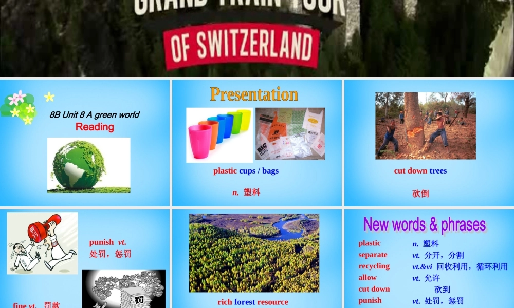 江苏省永丰初级中学八年级英语下册 Unit 8 A green world Reading课件 .ppt