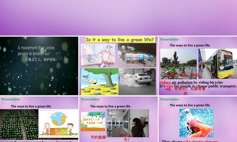 江苏省永丰初级中学八年级英语下册 Unit 8 A green world课件1 .ppt