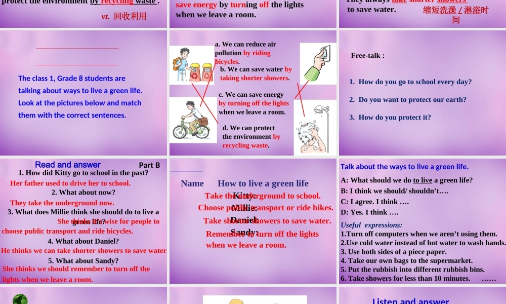 江苏省永丰初级中学八年级英语下册 Unit 8 A green world课件1 .ppt