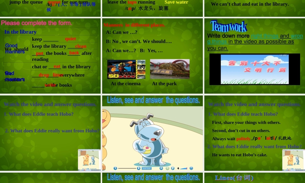 江苏省永丰初级中学八年级英语下册《Unit 5 Good manners Welcome to the Unit》课件 .ppt