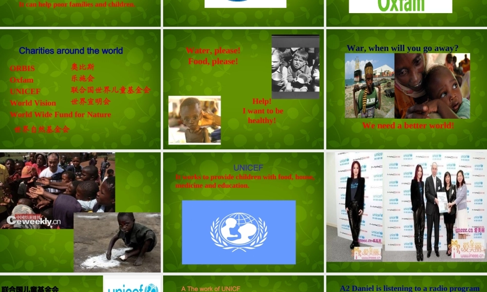 江苏省永丰初级中学八年级英语下册《Unit 7 International charities Integrated skills》课件 .ppt