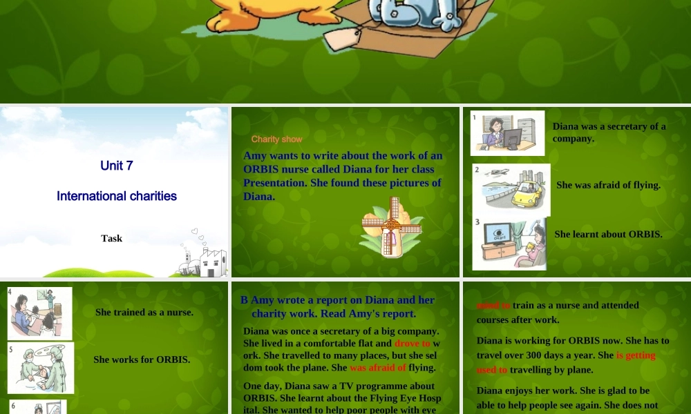 江苏省永丰初级中学八年级英语下册《Unit 7 International charities Task》课件 .ppt