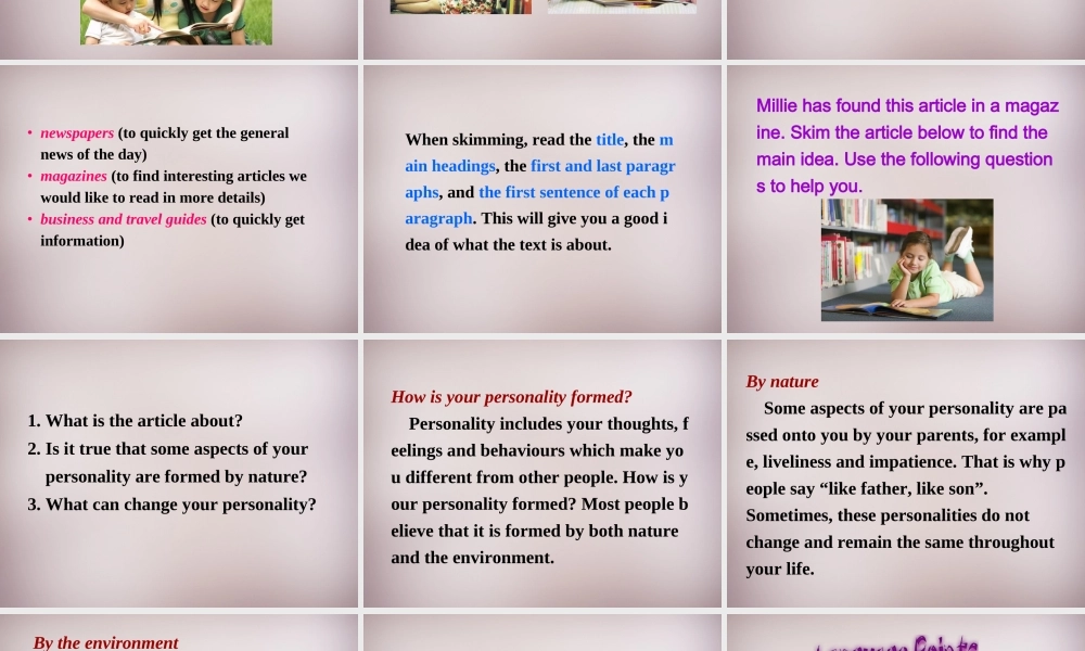 江苏省永丰初级中学九年级英语上册 Unit 1 Know yourself study skills课件 .ppt