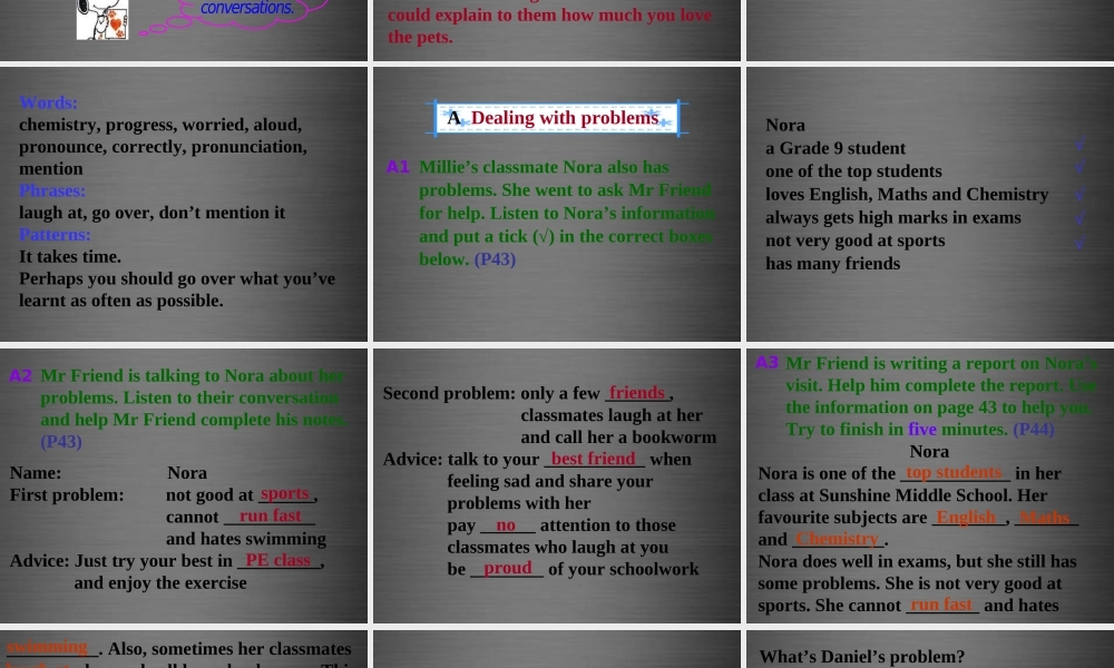 江苏省永丰初级中学九年级英语上册 Unit 3 Teenage problems Integrated skills课件 .ppt