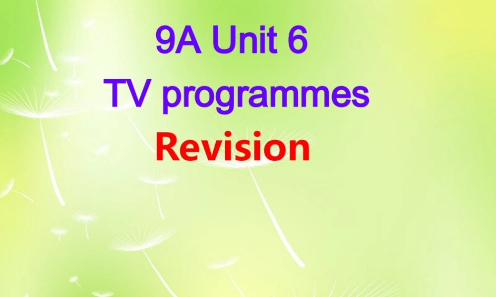 江苏省永丰初级中学九年级英语上册 Unit 6 TV programmes Revision课件 .ppt