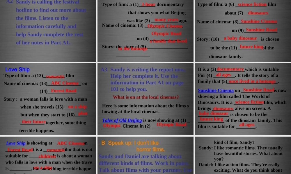 江苏省永丰初级中学九年级英语上册 Unit 7 Films Integrated skills课件2 .ppt
