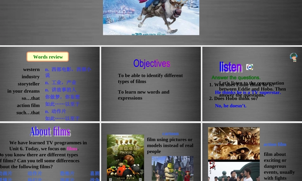 江苏省永丰初级中学九年级英语上册 Unit 7 Films Welcome to the Unit课件3 .ppt