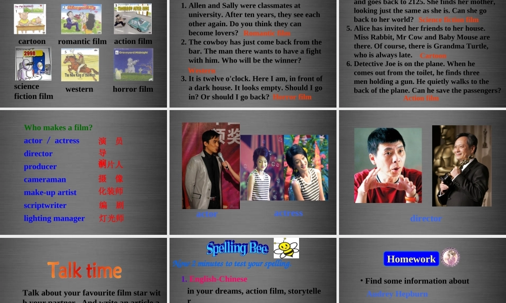 江苏省永丰初级中学九年级英语上册 Unit 7 Films Welcome to the Unit课件3 .ppt