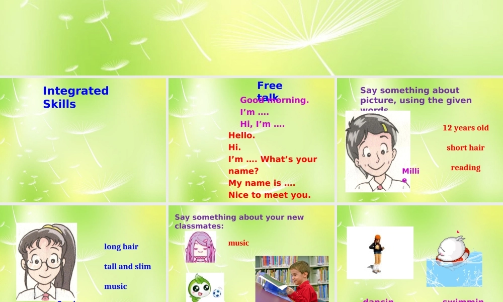 江苏省永丰初级中学七年级英语上册 Unit 1 This is me Integrated skills课件 .ppt