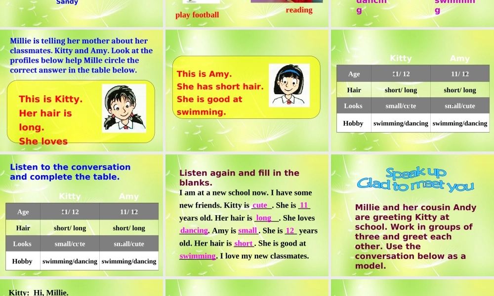 江苏省永丰初级中学七年级英语上册 Unit 1 This is me Integrated skills课件 .ppt