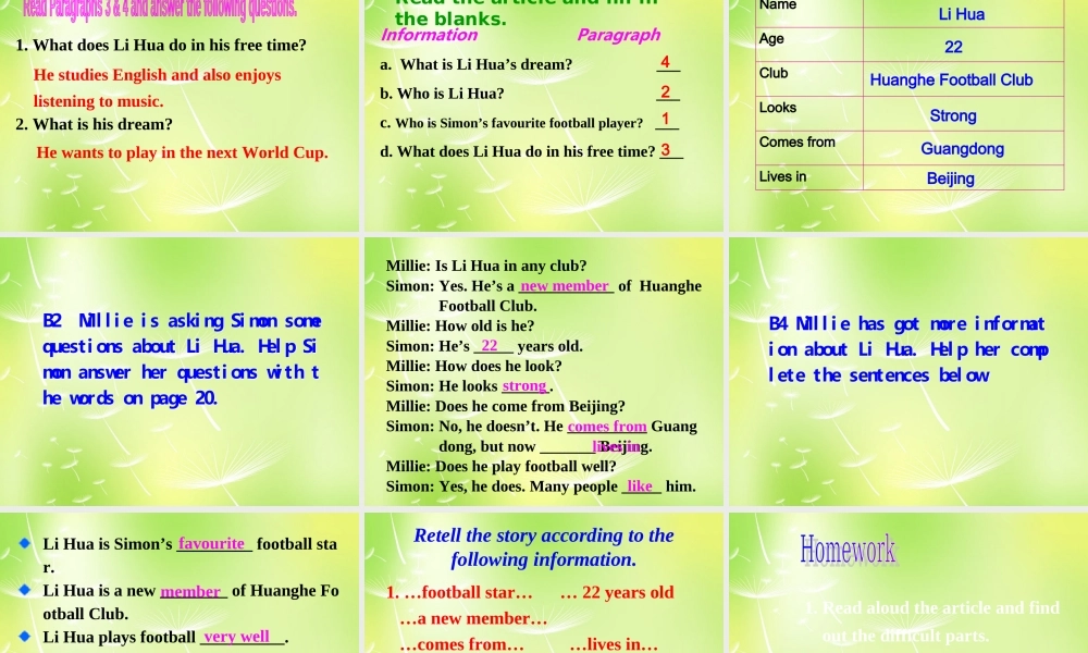 江苏省永丰初级中学七年级英语上册 Unit 2 Let's play sports Reading I课件 .ppt