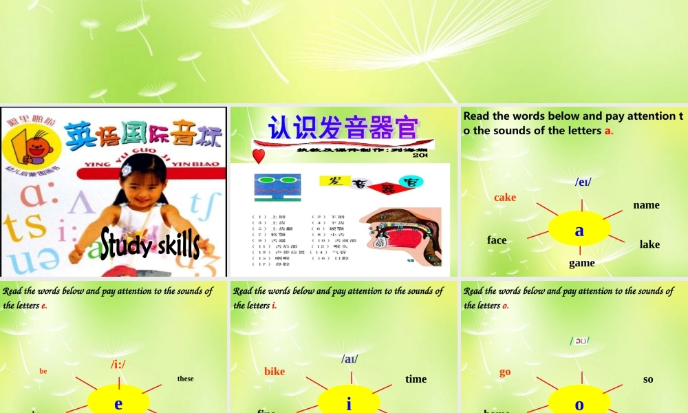 江苏省永丰初级中学七年级英语上册 Unit 1 This is me Study skills课件 .ppt