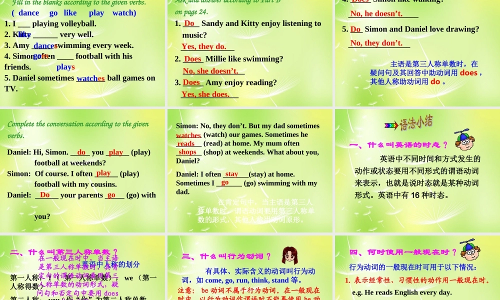 江苏省永丰初级中学七年级英语上册 Unit 2 Let's play sports Grammar课件 .ppt