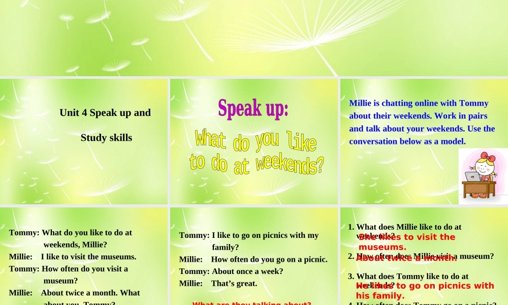 江苏省永丰初级中学七年级英语上册 Unit 4 My day Study skills课件 .ppt