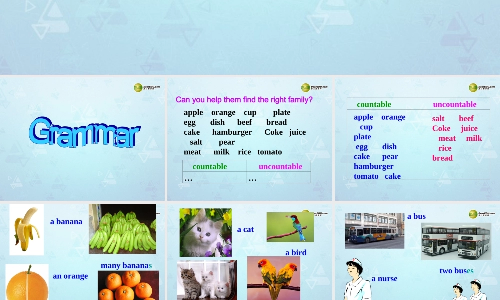 江苏省永丰初级中学七年级英语上册 Unit 6 Food and lifestyle Grammar课件 .ppt