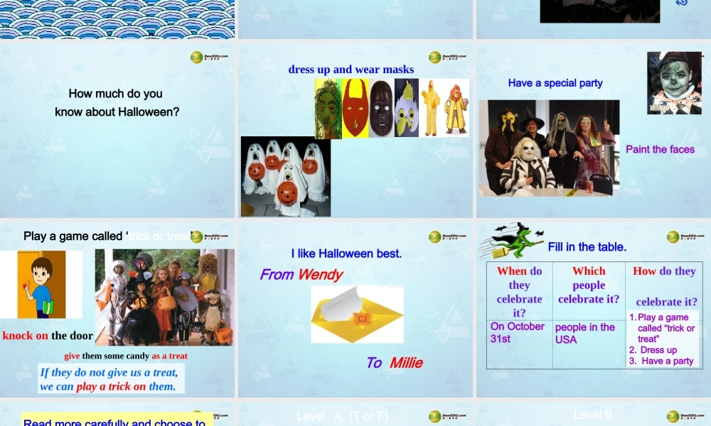 江苏省永丰初级中学七年级英语上册 Unit 5 Let's celebrate Reading课件 .ppt