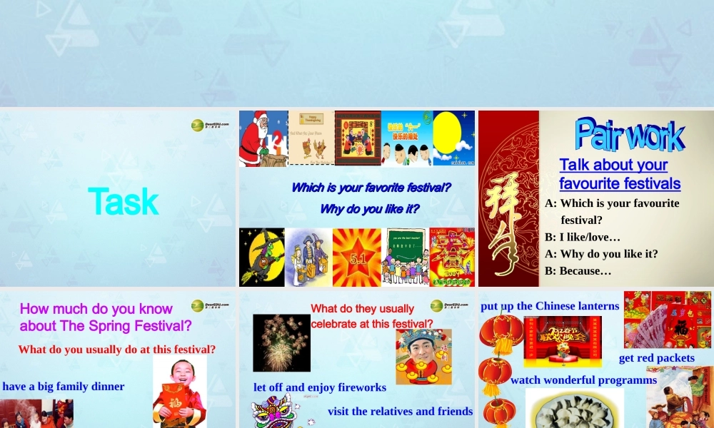 江苏省永丰初级中学七年级英语上册 Unit 5 Let's celebrate Task课件 .ppt