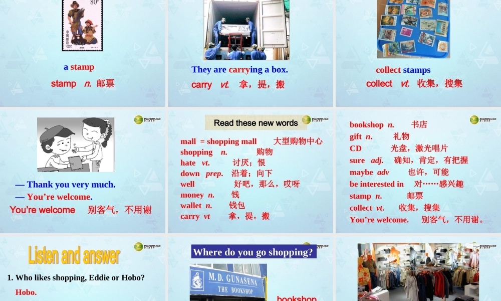 江苏省永丰初级中学七年级英语上册 Unit 7 Shopping Welcome to the unit课件 .ppt