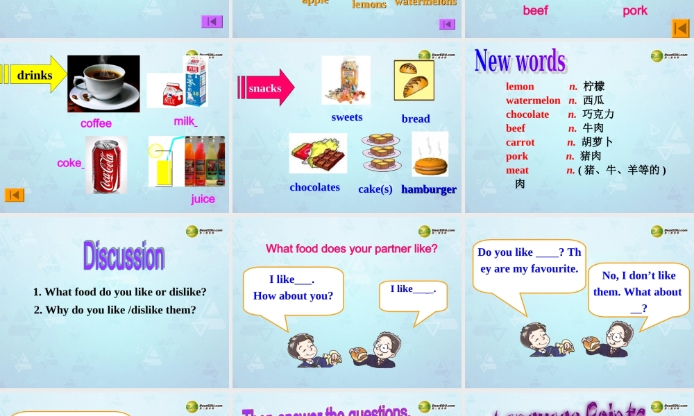 江苏省永丰初级中学七年级英语上册 Unit 6 Food and lifestyle Welcome to the unit课件 .ppt