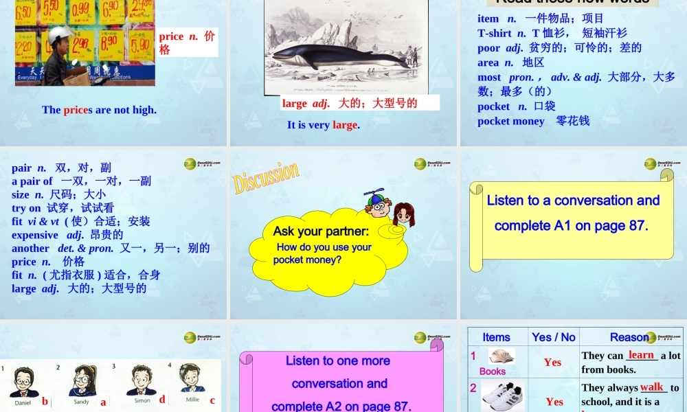 江苏省永丰初级中学七年级英语上册 Unit 7 Shopping Integrated skills课件 .ppt