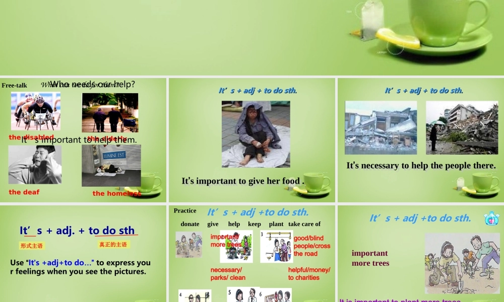 江苏省永丰县初级中学八年级英语下册 Unit 6 Sunshine for all Grammar 1课件 .ppt