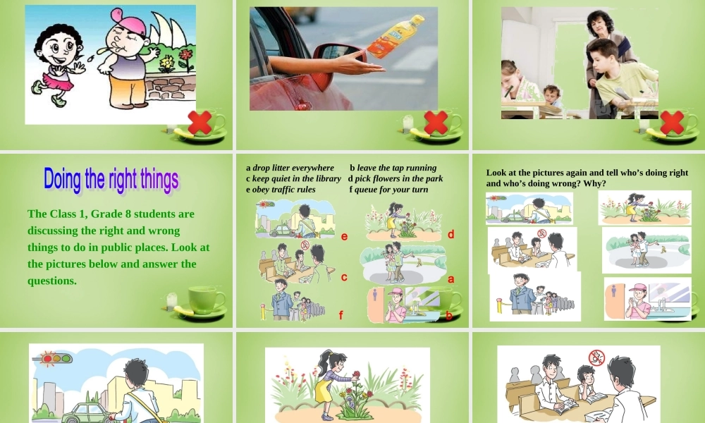 江苏省永丰县初级中学八年级英语下册 Unit 5 Good manners Welcome to the Unit课件 .ppt