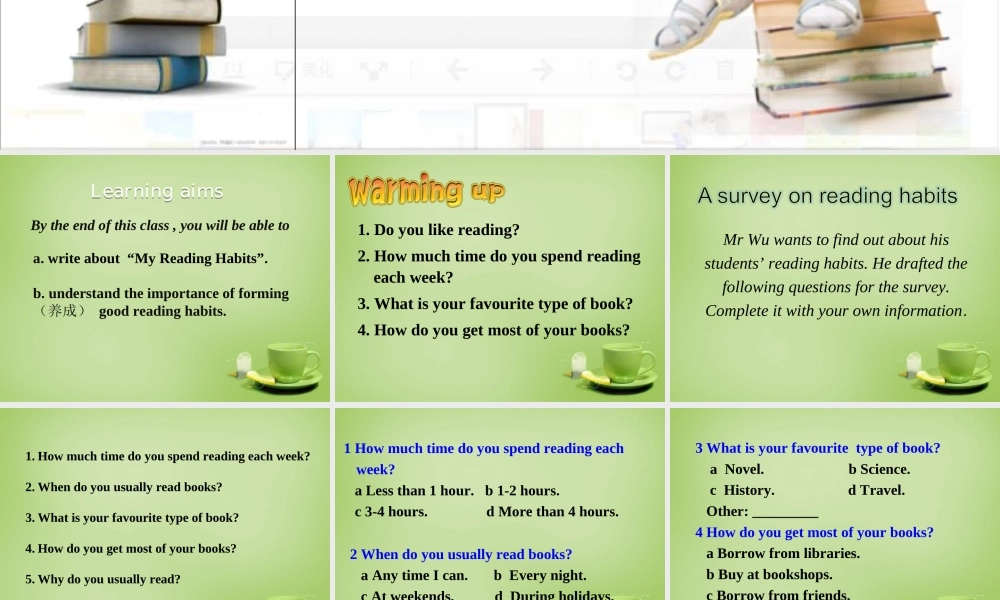 江苏省永丰县初级中学八年级英语下册 Unit 4 A good read Task课件 .ppt