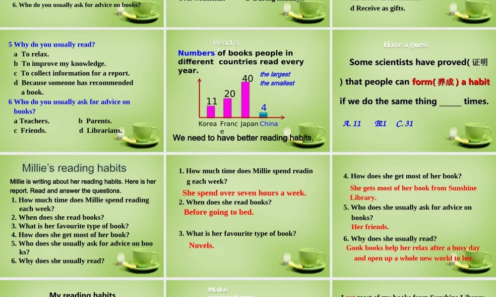 江苏省永丰县初级中学八年级英语下册 Unit 4 A good read Task课件 .ppt