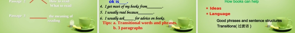 江苏省永丰县初级中学八年级英语下册 Unit 4 A good read Task课件 .ppt